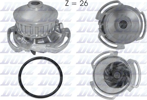Помпа (водяной насос) Dolz для Audi 50 1974-1978. Артикул A159