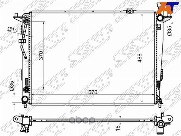 Радиатор KIA SORENTOHYUNDAI SANTA FE 2.43.5  09- (SAT). Артикул KI000509