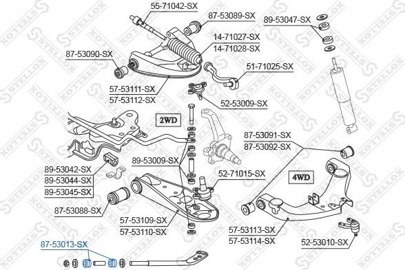 Сайлентблок переднего рычага подвески Stellox. Артикул 87-53013-SX