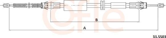 Трос ручника (тросик ручного тормоза) Cofle для Ford Mondeo I 1993-1996. Артикул 92.11.5503