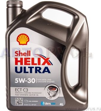 Масло моторное Helix Ultra ECT API SN, ACEA C3 5W30 синтетическое 4л (Shell). Артикул 550042847
