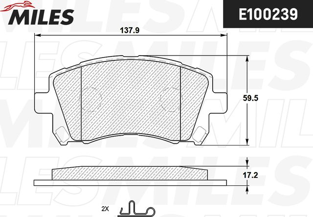 Тормозные колодки Miles (Semi-Metallic). Артикул E100239