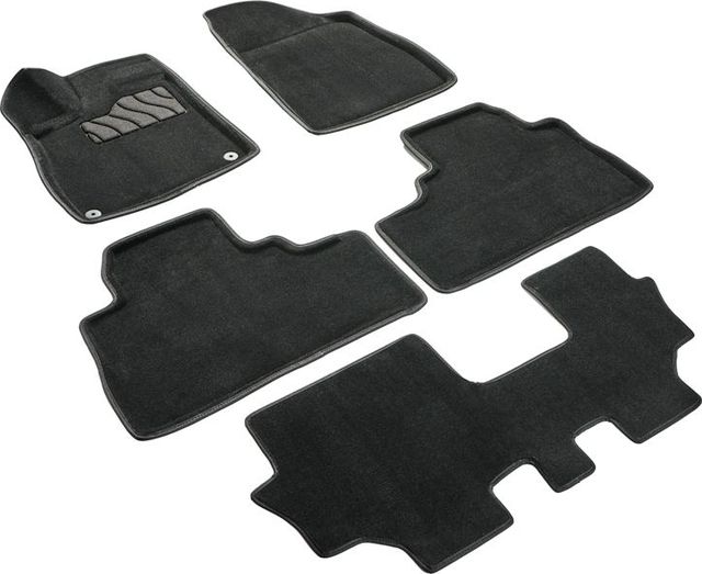 Коврики Seintex 3D ворсовые для салона GAC GS8 II 2022-2026 Черные. Артикул 99106