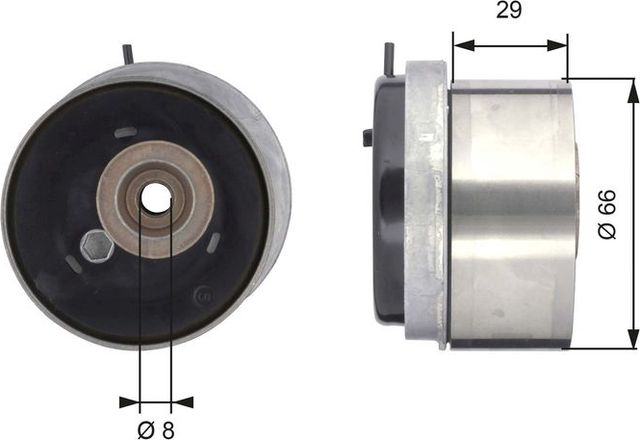 Натяжной ролик (натяжитель) ремня ГРМ Gates PowerGrip® для Alfa Romeo 159 2005-2011. Артикул T43143