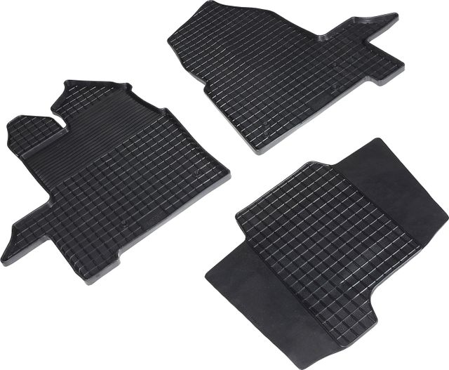 Коврики резиновые Seintex с узором сетка для салона Ford Tourneo Custom (1+2) 2017-2024. Артикул 89169