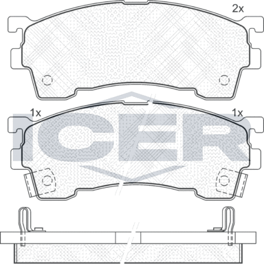 Тормозные колодки Icer. Артикул 180971-203