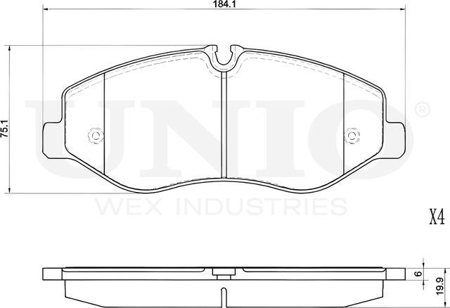 Колодки тормозные дисковые, комплект (Unio). Артикул BRP-20179