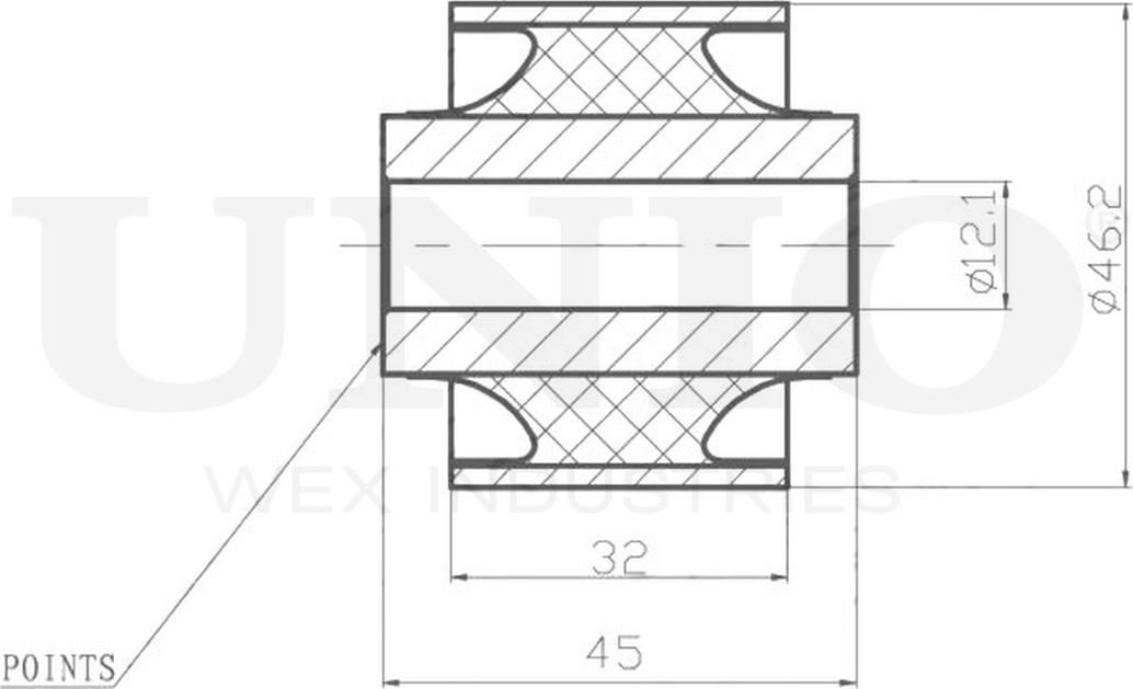 Сайлентблок реактивной тяги (Unio). Артикул RMP-20280