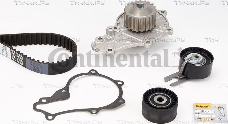 Помпа (водяной насос) с комплектом ремня ГРМ ContiTech для Toyota Aygo I 2005-2010. Артикул CT1063WP2