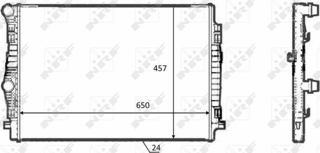 Радиатор охлаждения двигателя NRF для Skoda Octavia A8 2019-2026. Артикул 58392