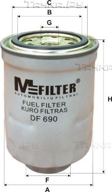 Топливный фильтр MFilter для Mitsubishi Pajero IV 2007-2026. Артикул DF 690