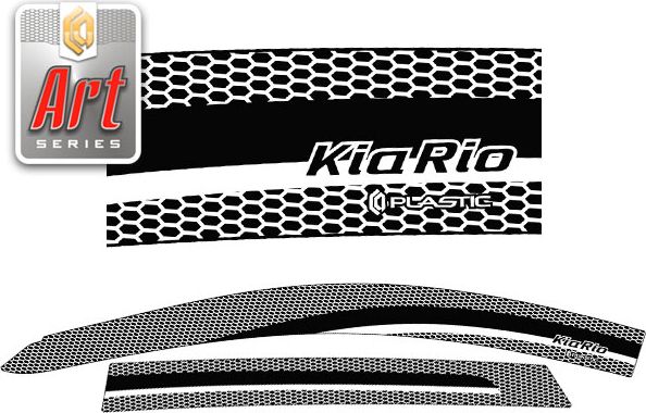 Дефлекторы СА Пластик для окон (Серия "Art" черная) Kia Rio хечбек 2011–2015. Артикул 2010031507728