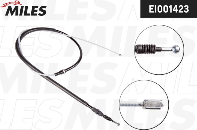 Трос ручного тормоза SKODA OCTAVIA 12- 1765мм (Miles). Артикул EI001423