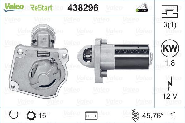 Стартер Valeo VALEO ORIGINS NEW STOP&START для Citroen Grand C4 SpaceTourer 2018-2026. Артикул 438296