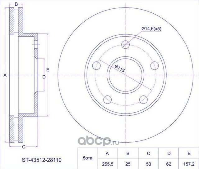Диск тормозной (TI-Guar). Артикул TG4351228110