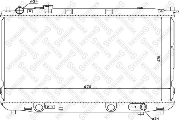 Радиатор охлаждения двигателя Stellox для Kia Carens I (RS) 2002-2006. Артикул 10-26486-SX