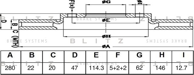 Диск тормозной (Blitz). Артикул BS0665
