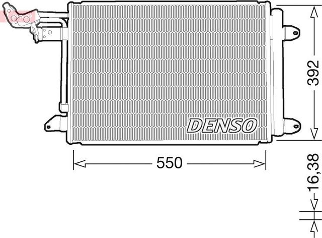 Радиатор кондиционера (конденсатор) Denso для Skoda Yeti I 2009-2017. Артикул DCN32032