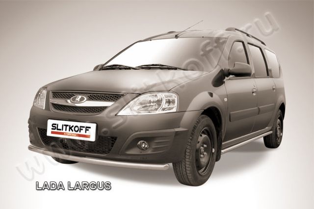 Защита Slitkoff переднего бампера d42 для Lada Largus 2012-2026. Артикул LadLar001