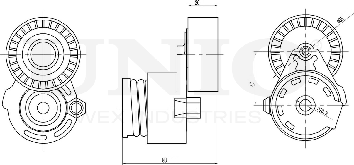 Натяжитель/демпфер ремня (Unio). Артикул TNS-10186