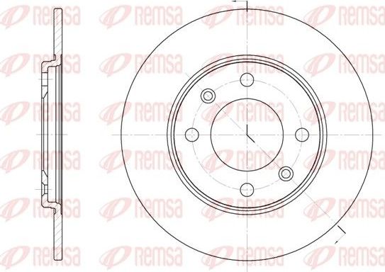 Тормозной диск Remsa задний для Peugeot 205 1986-1998. Артикул 6714.00