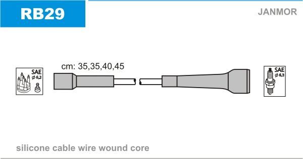 Высоковольтные провода (провода зажигания) (комплект) Janmor. Артикул RB29