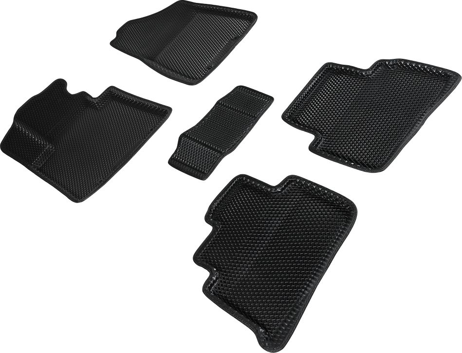 Коврики Seintex 3D EVA ромб для салона Hyundai Tucson III рестайлинг 2018-2026 ЧЕРНЫЕ. Артикул 95185