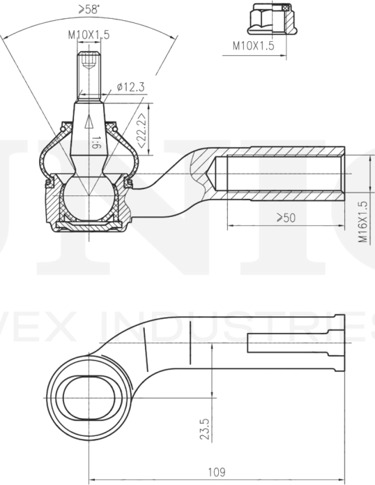 Наконечник рулевой тяги (Unio). Артикул SSP-10141