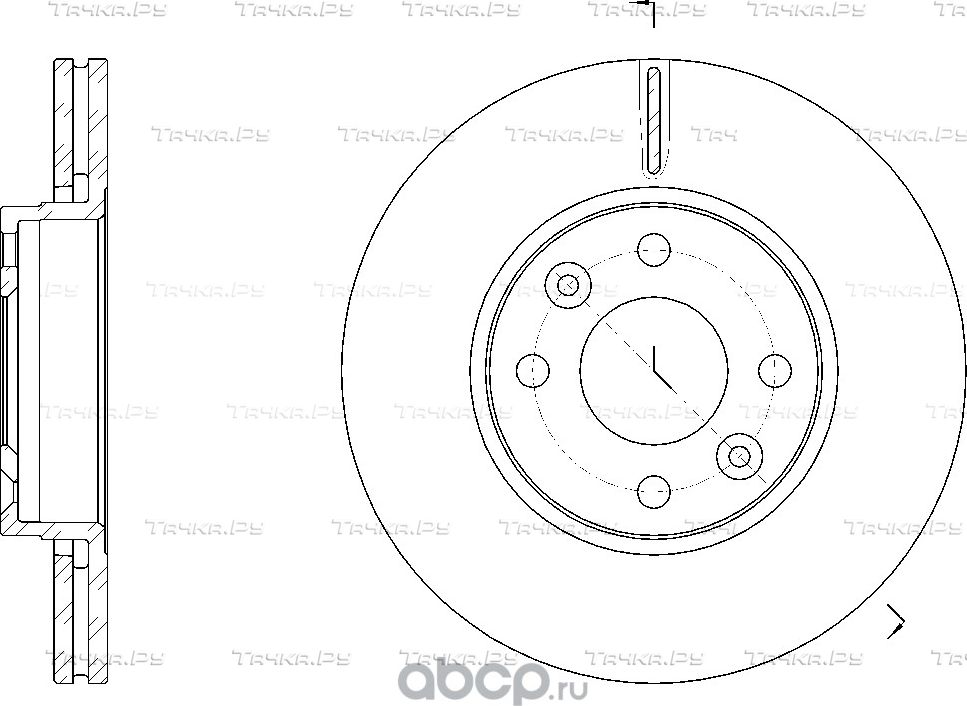 Диск тормозной вентилируемый (G-Brake). Артикул GR21403