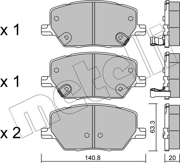 Тормозные колодки Metelli. Артикул 22-1001-0