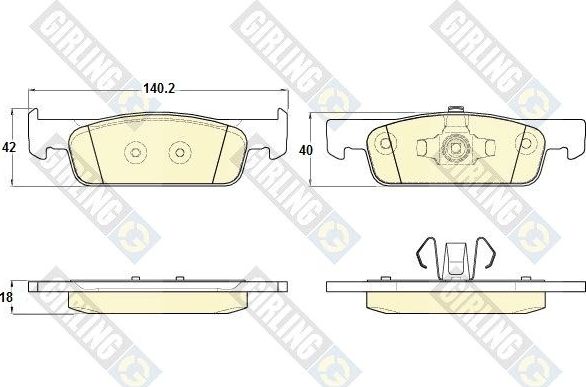 Тормозные колодки Girling передние для Renault Logan II 2013-2013. Артикул 6120162