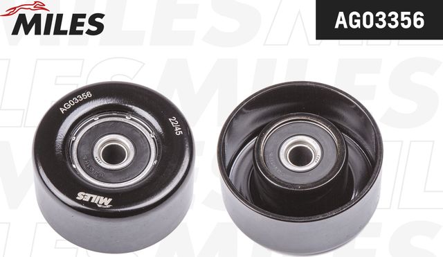 Натяжной ролик (натяжитель) приводного поликлинового ремня Miles (Металл). Артикул AG03356