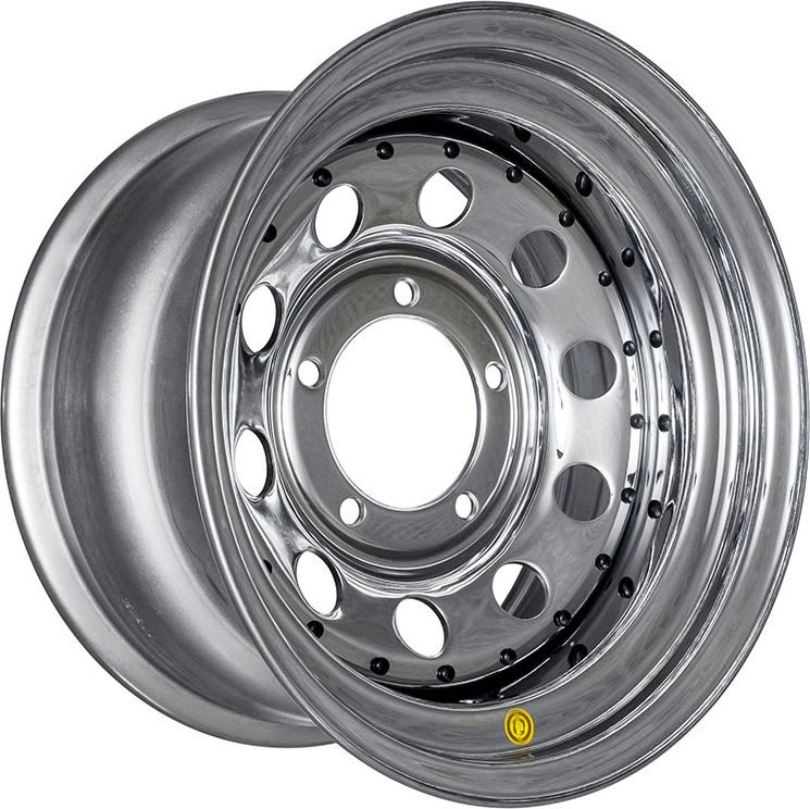 Колёсный диск OFF-ROAD Wheels усиленный стальной хромированный 5x139,7 8xR15 d110 ET-19 для УАЗ Хантер 2003-2026. Артикул 1580-53910CH-19