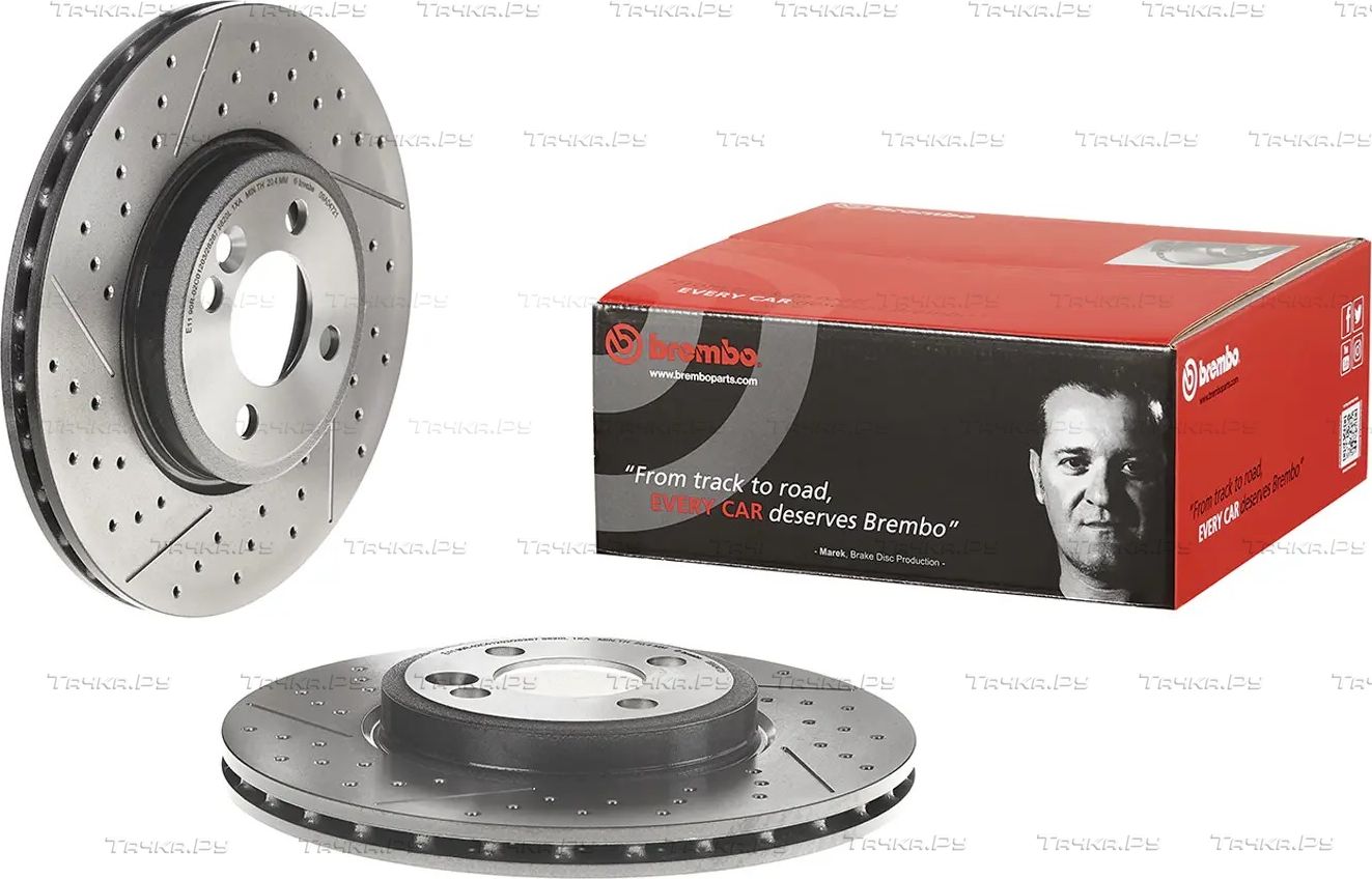 Тормозной диск Brembo UV Coated передний для MINI Roadster R59 2011-2015. Артикул 09.A047.21