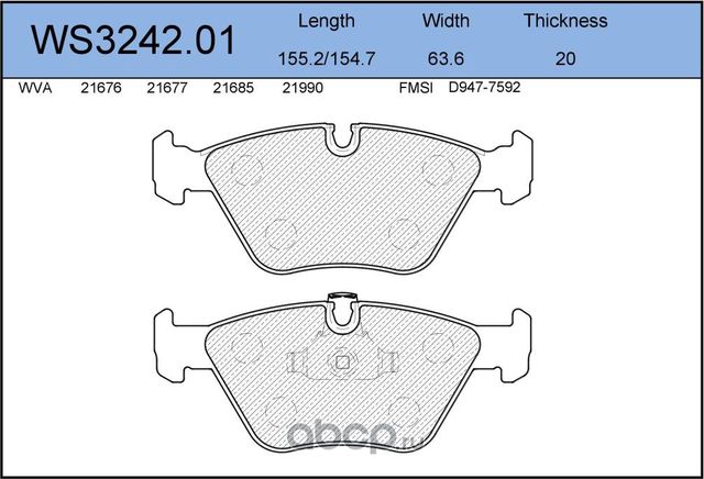 Колодки тормозные дисковые | перед | (Jeenice). Артикул WS324201