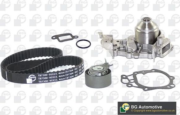 Помпа (водяной насос) с комплектом ремня ГРМ BGA для Renault Kangoo I 2001-2009. Артикул TB7300CPK