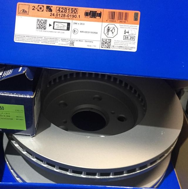 Тормозной диск ATE передний для Lexus ES III 2001-2006. Артикул 24.0128-0190.1