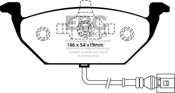 Тормозные колодки EBC Brakes передние для Audi A3 I (8L) 1996-2003. Артикул DP21329