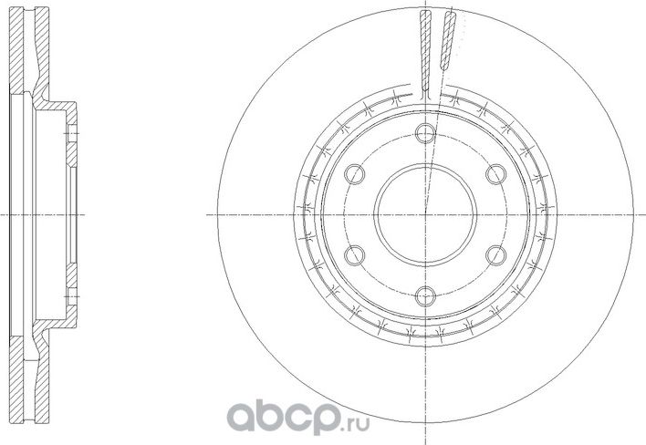 Диск тормозной вентилируемый (G-Brake). Артикул GR21961