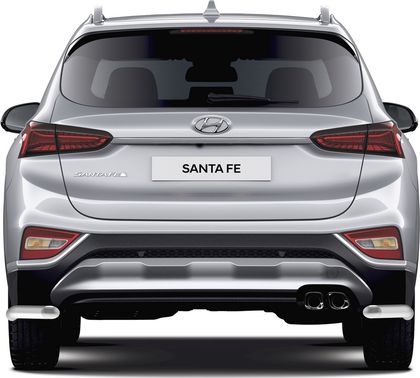 Защита Rival заднего бампера d57 уголки для Hyundai Santa Fe IV 2018-2021. Артикул R.2312.004