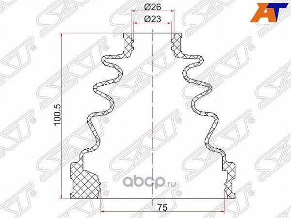 Пыльник шруса внутренний TOYOTA CAMRY GRACIA 96-01 (SAT). Артикул C1114T