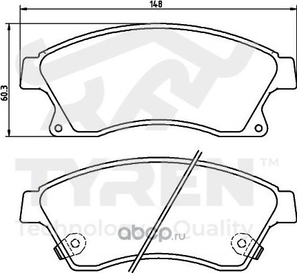 Колодки тормозные дисковые | перед | (Tyren). Артикул TYR1217021