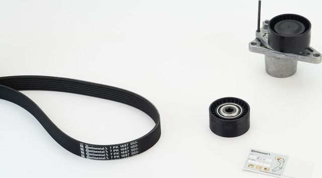 Приводной ремень поликлиновой с роликами (комплект) ContiTech для Renault Trafic III 2014-2026. Артикул 7PK1687K1