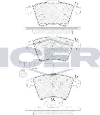 Тормозные колодки Icer. Артикул 181779