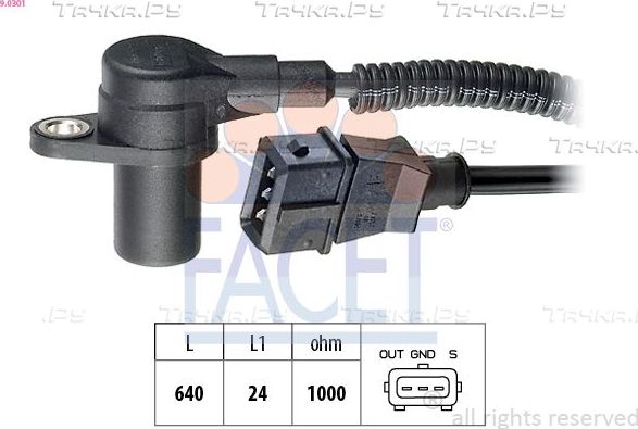 Датчик положения коленвала Facet Made in Italy - OE Equivalent для Renault Mascott 1999-2005. Артикул 9.0301