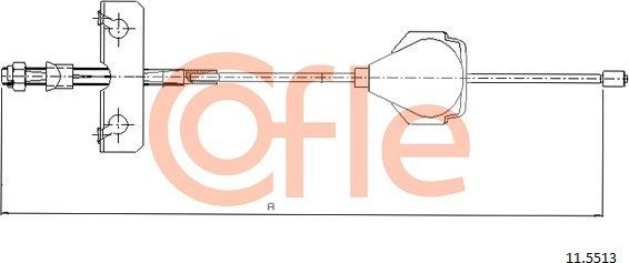 Трос ручника (тросик ручного тормоза) Cofle. Артикул 92.11.5513