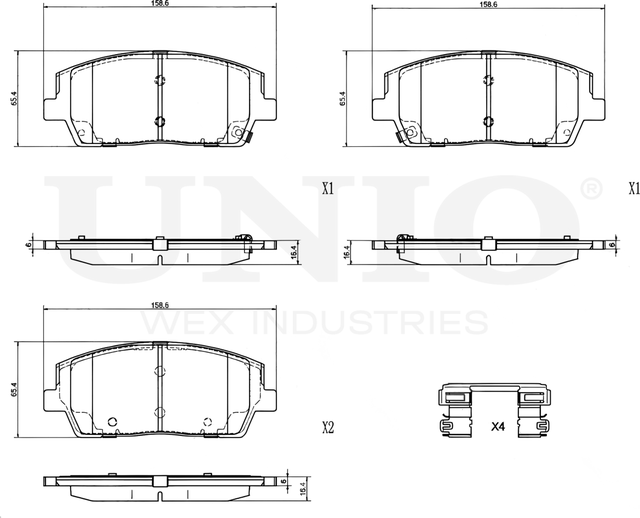 Колодки тормозные дисковые, комплект (Unio). Артикул BRP-20074