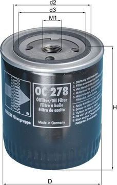 Масляный фильтр Mahle. Артикул OC 278
