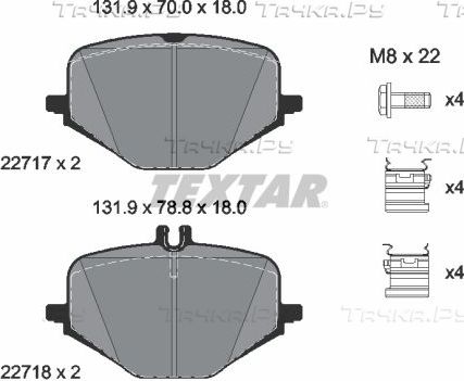 Тормозные колодки Textar. Артикул 2271701
