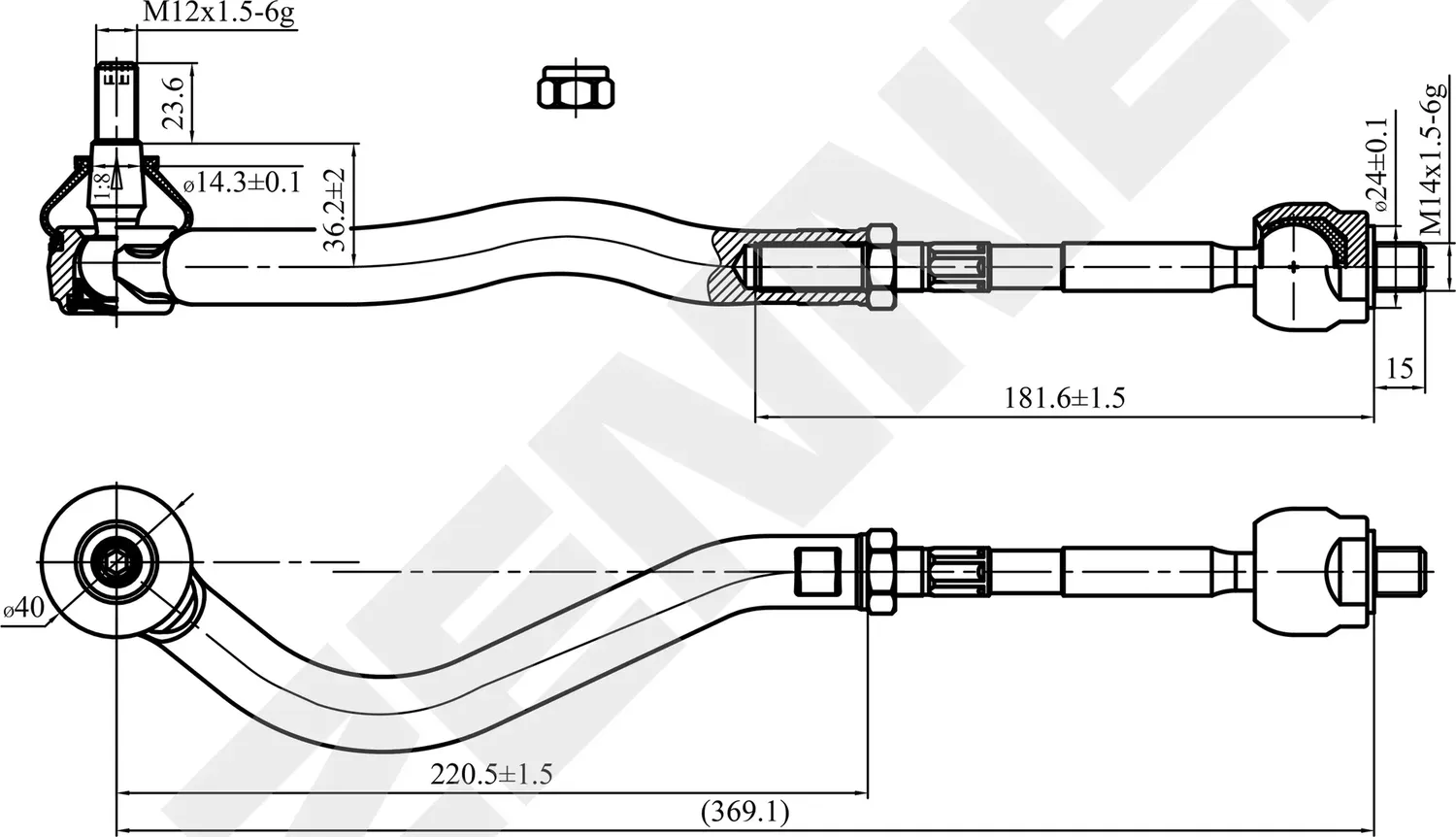 Тяга рулевая с наконечником, левая FORD GALAXY,VW SHARAN (Zennek). Артикул DRA0004